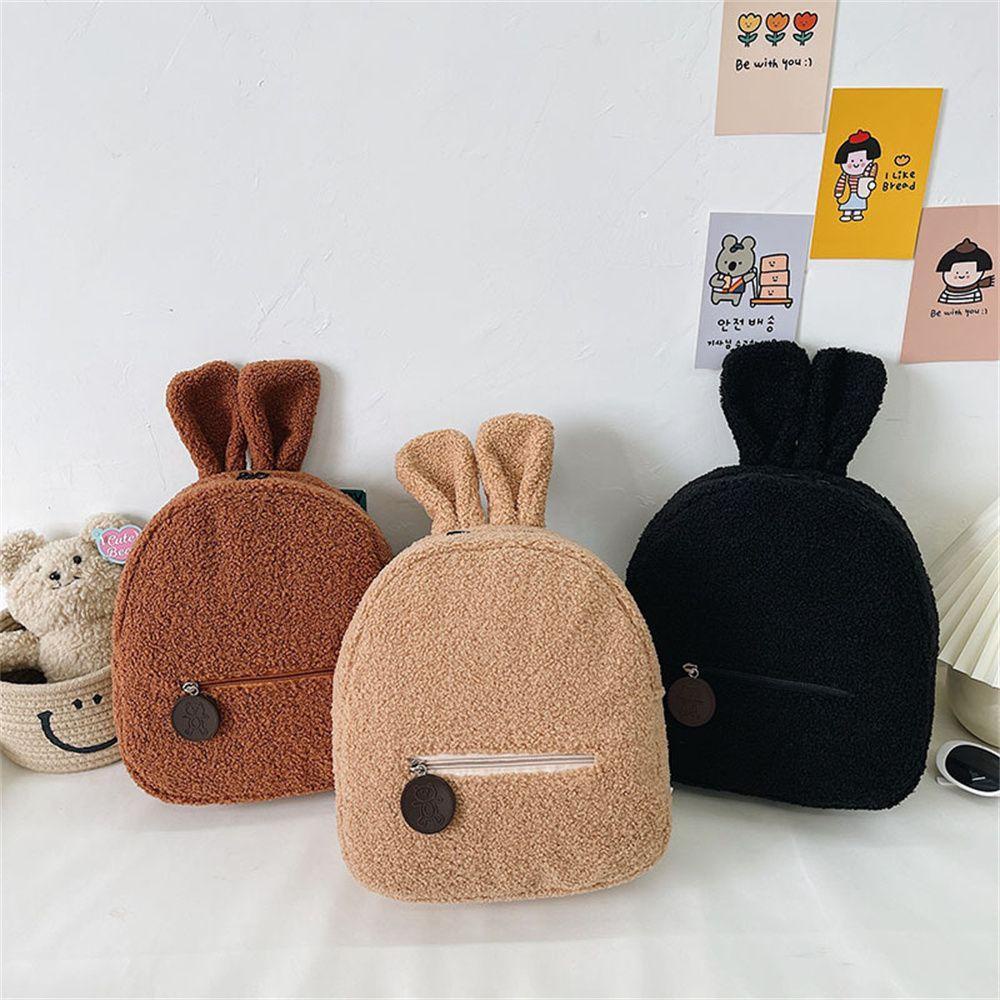 Ba Lô Lông Cừu Mini Hình Tai Gấu Thời Trang Thu Đông Xinh Xắn