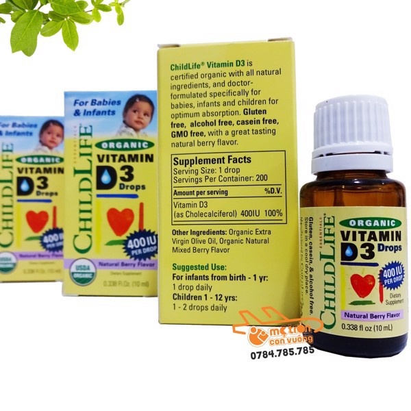 Vitamin D cho bé Childlife Organic