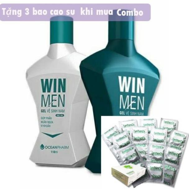 COMBO 2 chai  WINMEN Trắng Hương Bạc hà - Tặng Kèm 3 BCS hoặc 1 Gel bôi trơn