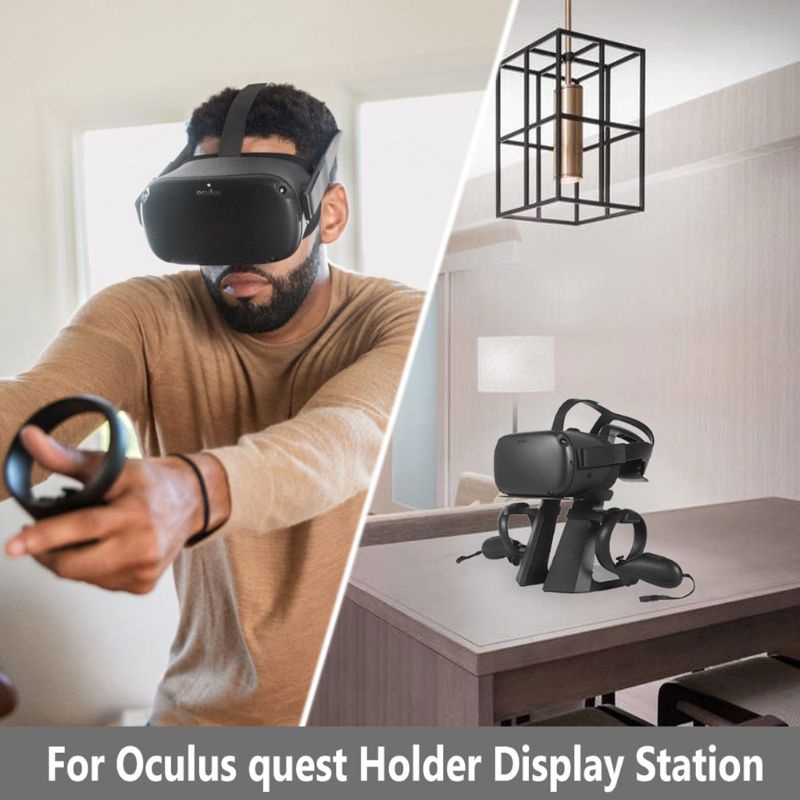 btsg Durable VR Stand Adjustable Display Holder Controller Mount Station for Oculus Quest All-In-One VR Headset Glasses Accessories