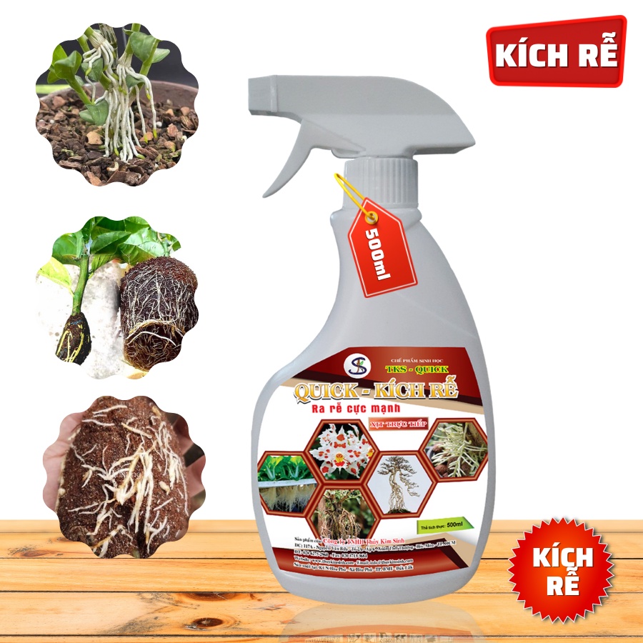 Dung Dịch Pha Sẵn Xịt Kích Rễ Cực Mạnh Hữu Cơ: Ra Rễ Mạnh, Phục Hồi Cây Suy Yếu TKS_Quick 500ml