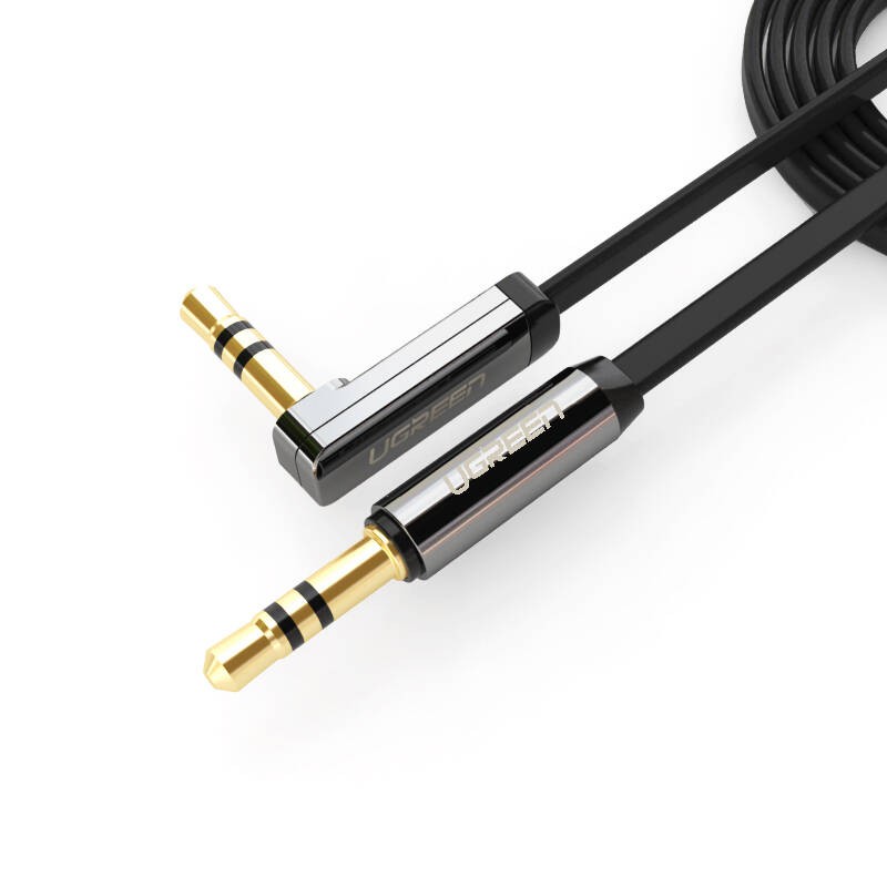 Dây Audio 3.5mm dẹt,mạ vàng 1 đầu vuông 90, TPE UGREEN AV119 .