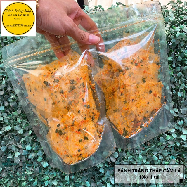 Bánh tráng THẬP CẨM LÁ VUÔNG - Túi zip 100g / 500g - Bánh tráng Mạnh Hùng