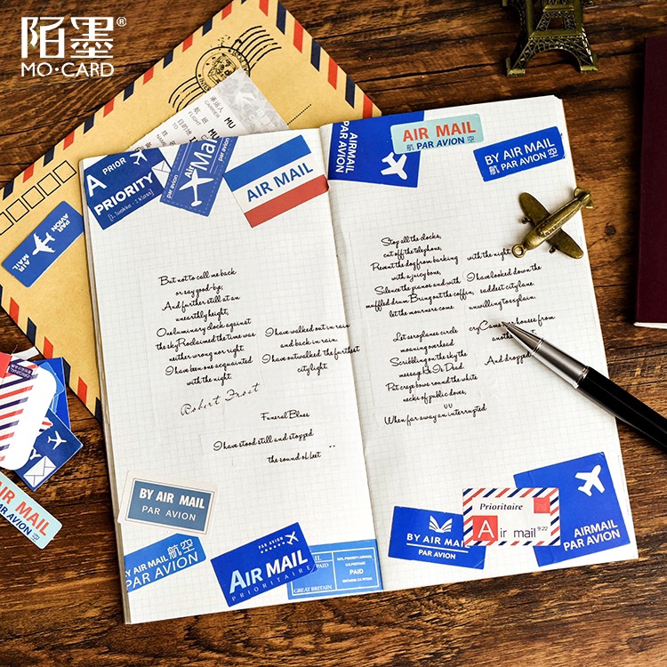 Bộ 45 sticker dán trang trí scrapbook/nhật ký thủ công phong cách Air Mall - S69