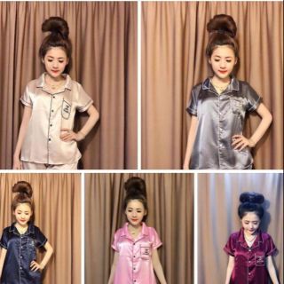 Nu áo Bộ pizama chất lụa mát áo cộc quần cộc