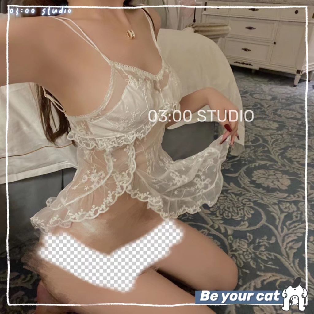 （Giao hàng bảo mật）🍡Váy/Đầm ngủ sexy🍡Freeship🍡2 dây nữ ren xuyên thấu 40-62kg---013 | BigBuy360 - bigbuy360.vn