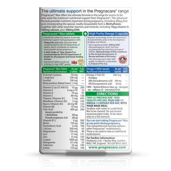 PREGNACARE MAX Vitamin tổng hợp cho mẹ bầu phụ nữ mang thai 84 viên