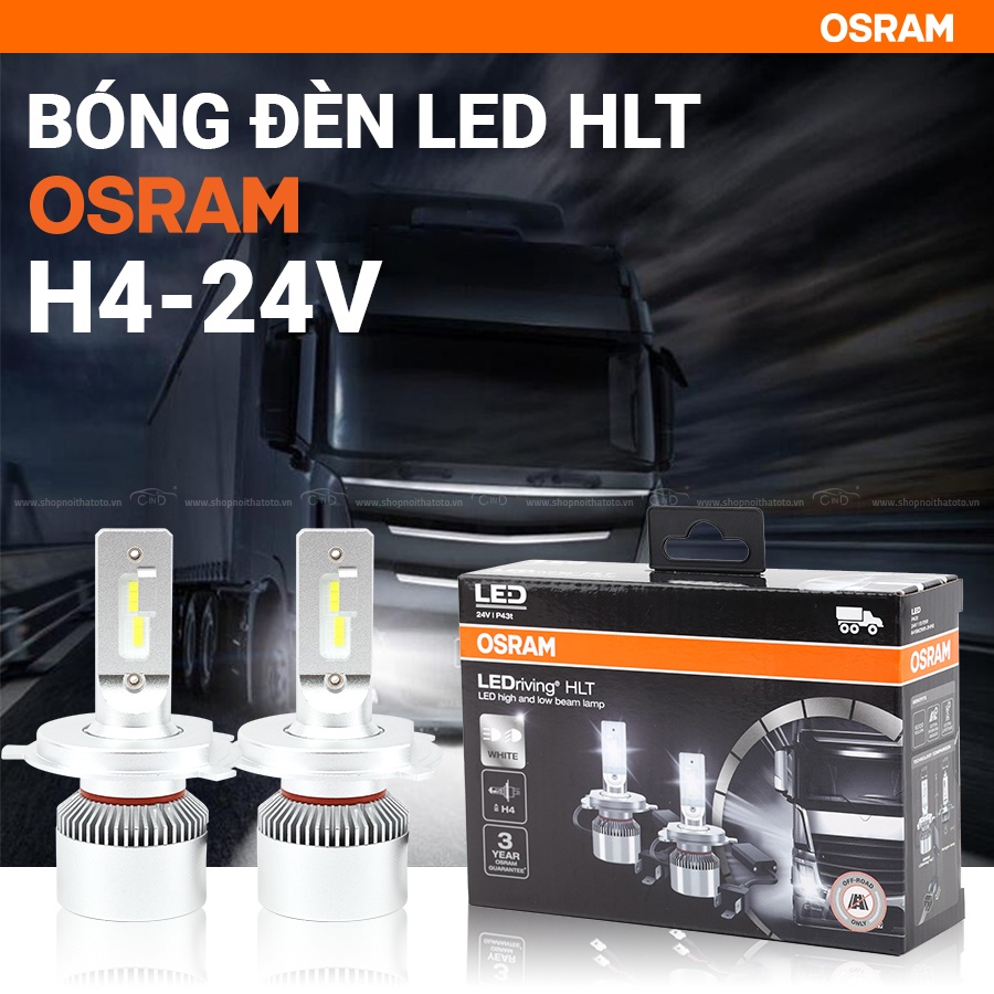 Combo 2 Bóng Đèn Led HLT OSRAM H4 64196DWS 24V 15/15W - Nhập Khẩu Chính Hãng