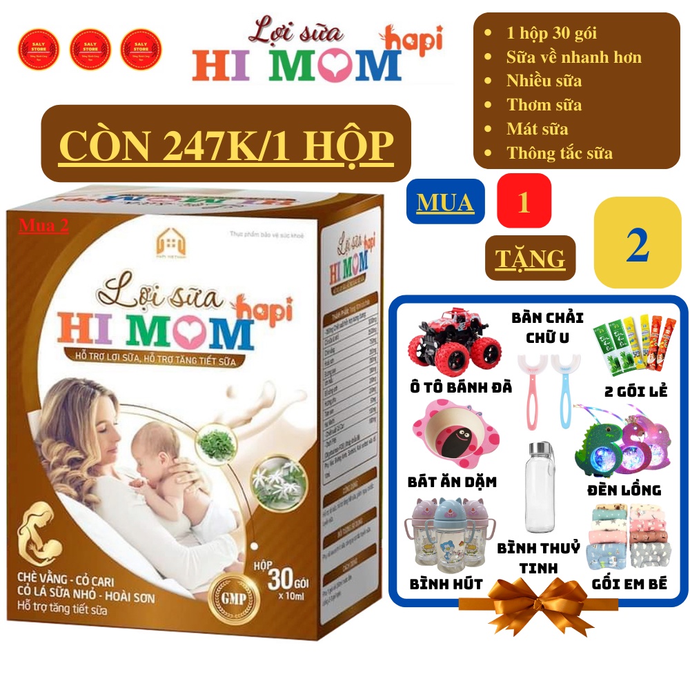 HI MOM Lợi Sữa HaPi -Giúp Gọi Sữa Về,Mát Sữa ,Thông Tắc Tuyến Sữa,Có Chè Vằng,Cỏ Sữa tốt Cho Mẹ Sau Sinh Đang Cho Bé Ti