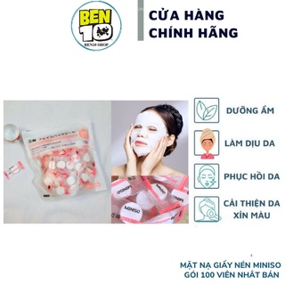 Mặt nạ giấy nén miniso gói 100 viên Nhật Bản