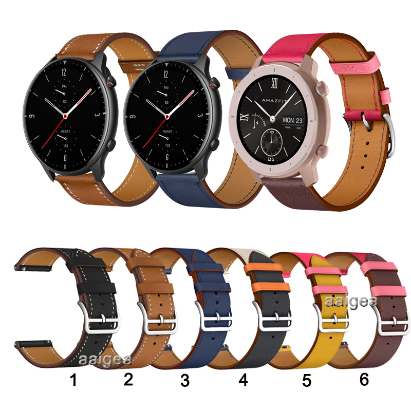 Dây Da Đeo Đồng Hồ Thông Minh Thanh Lịch Thay Thế Cho Huami Amazfit GTR 4/3/2/mini/42mm/47mm 2e GTR2 GTR3 Pro