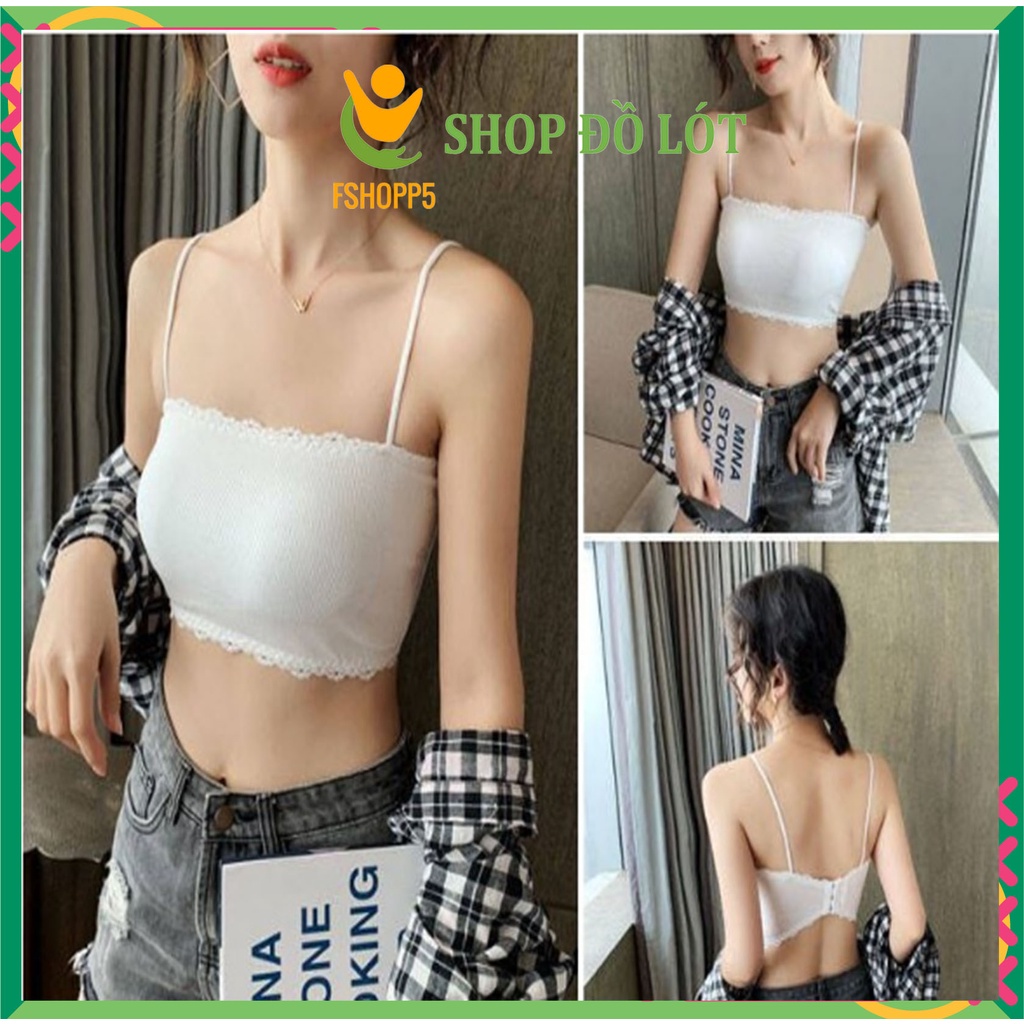 Áo quây ngực 2 dây sợi bún Sexy nữ kiểu Croptop có mút đệm mỏng AOLOT07