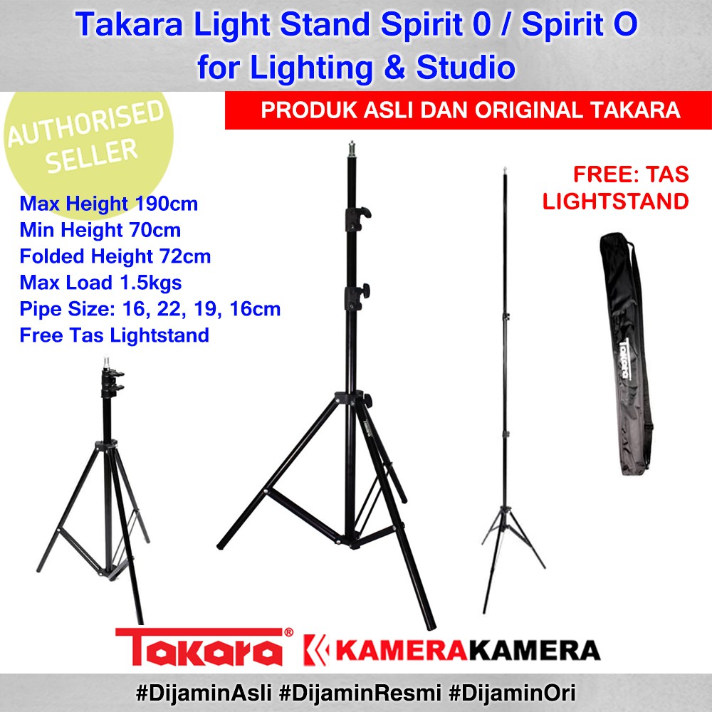 Giá Đỡ Ba Chân Takara Light Spirit 0 Takara Spirit O Cho Đèn & Studio + Túi Đựng