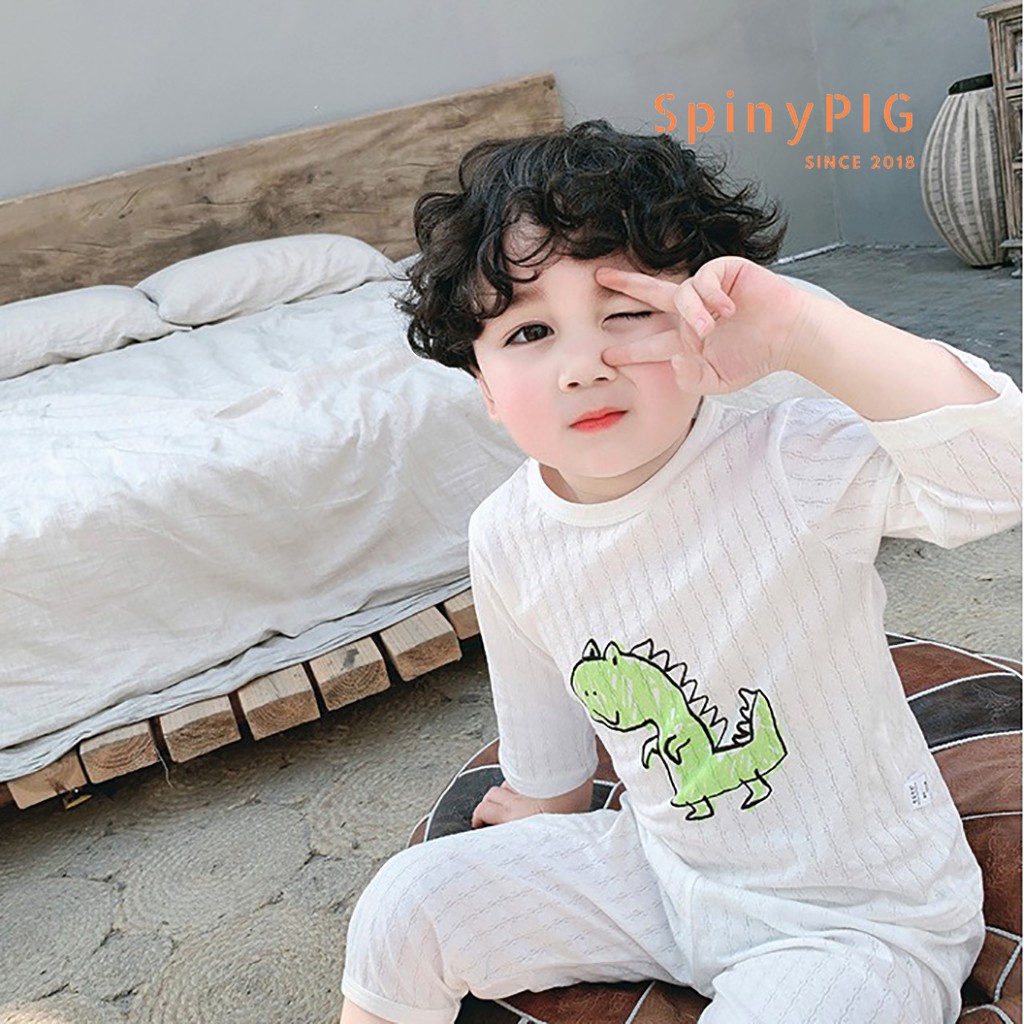 Bộ quần áo lửng mặc ở nhà cho bé 0-4 tuổi hè thu 100% cotton thoáng mát