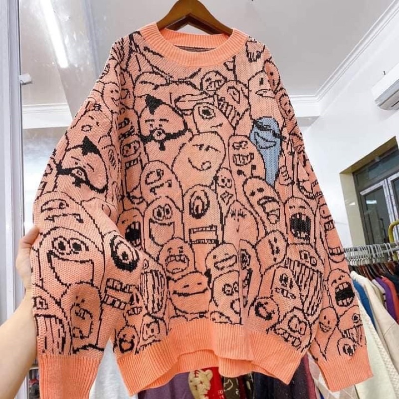 Áo len hoạ tiết hàng quảng châu