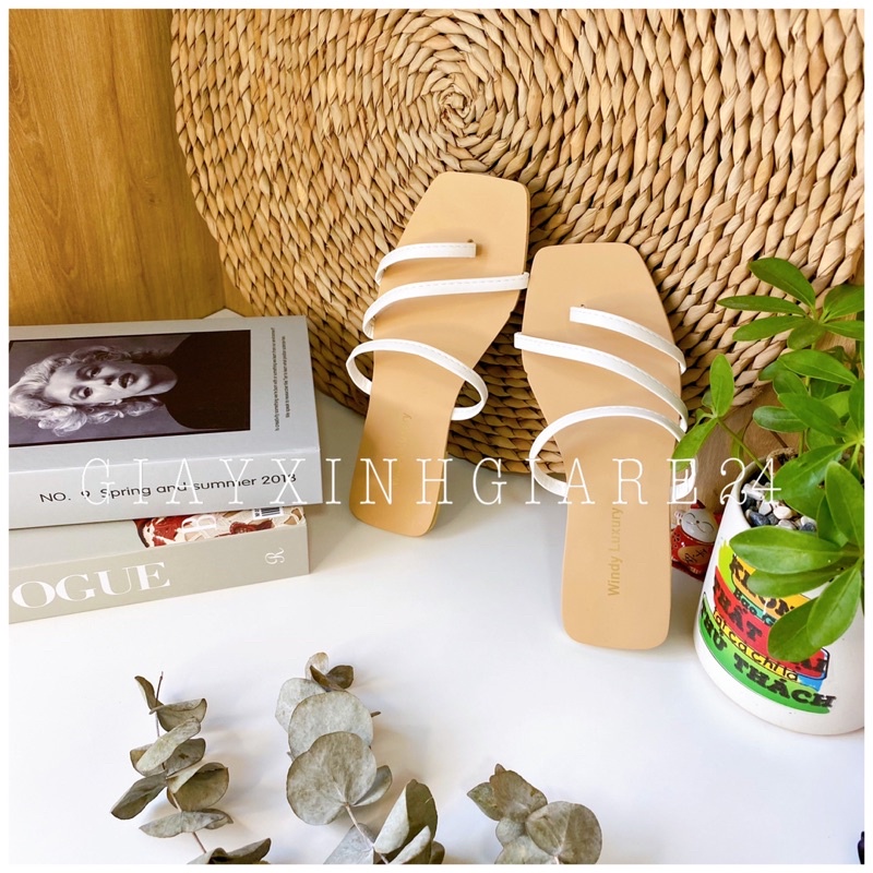 Dép kẹp nữ hot dây da mềm đế mặt tẩy