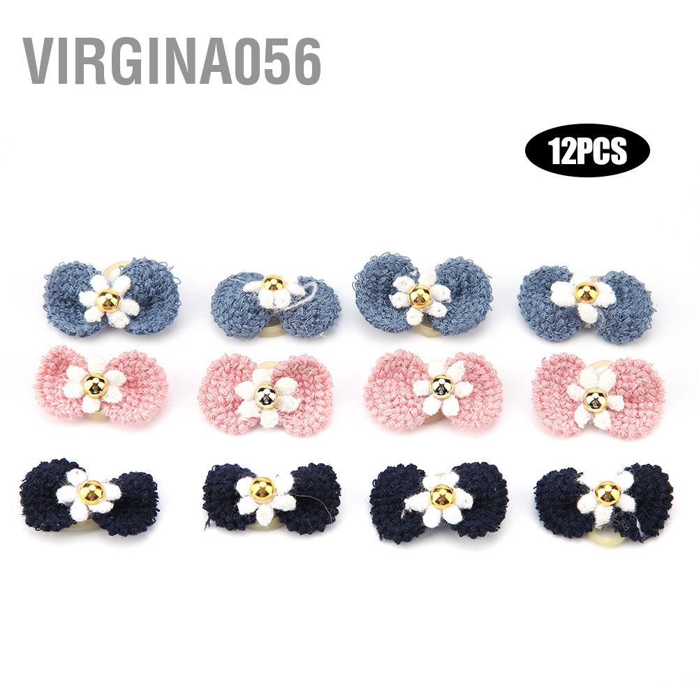 Virgina056 Virgina056 12 Cái Phụ Kiện Tóc Cho Thú Cưng Chó Dây Thun Nón Hình Dạng Mèo Mũ
