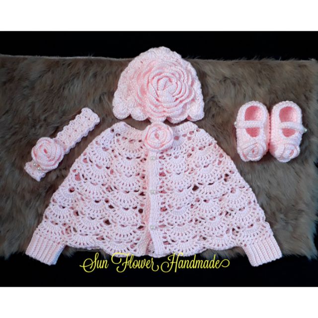 Set áo mũ len baby