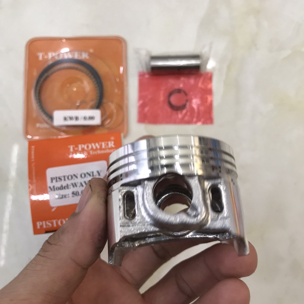 Piston trái 50 51 52 53 54 55 56 58 mm + bạc ắc 13 cho Wave Dream Sirius Sonic