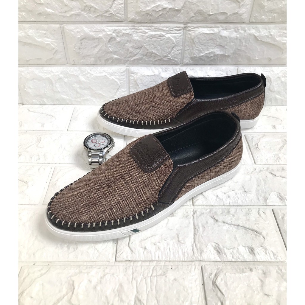 Giày lười vải nam _ màu nâu (sản phẩm hót nhất hiện nay)