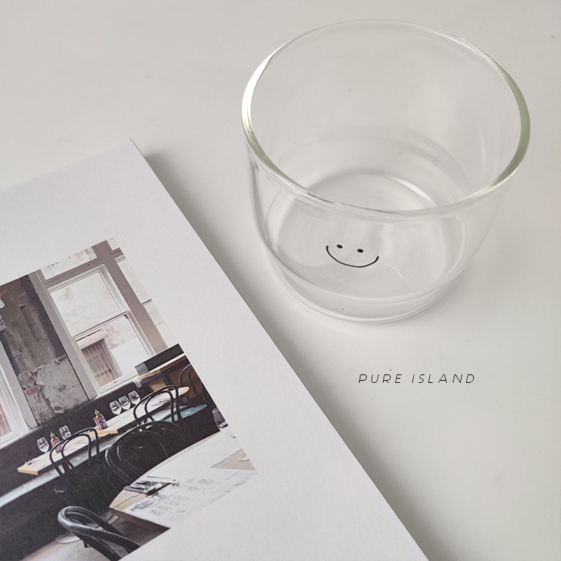 Ly Thủy Tinh Uống Sữa / Kem Kiểu Hàn Quốc Dễ Thương Xinh Xắn