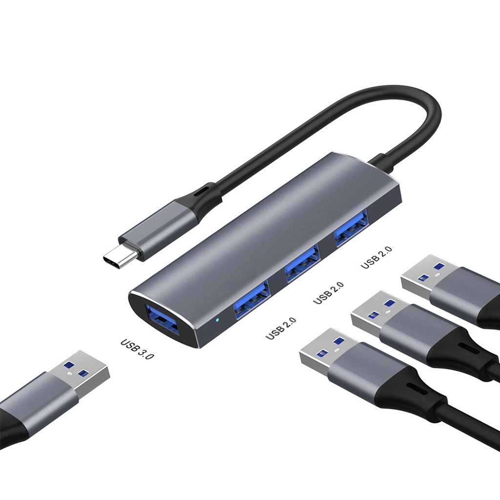 Cáp chuyển đổi usb type c sang hub usb 3.0 4 cổng - HUB USB Type c to 4 Port USB - Hàng Chính Hãng -4670