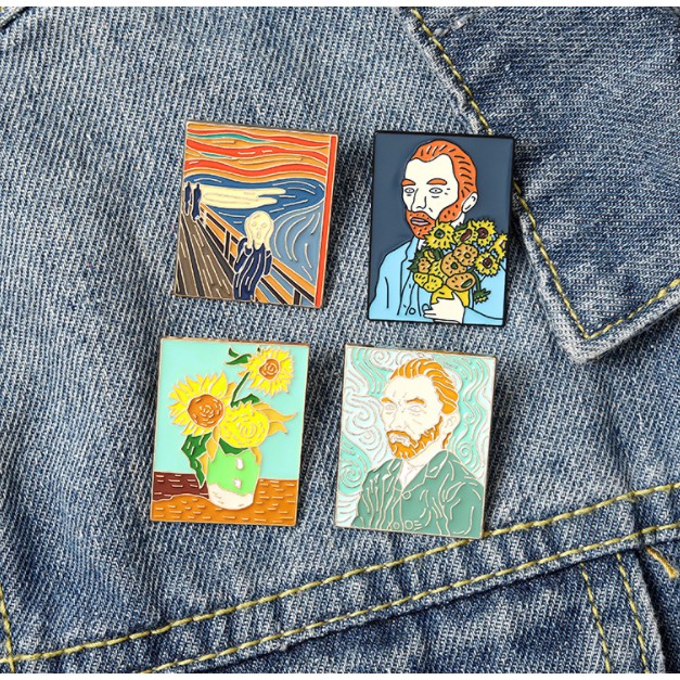 Huy Hiệu Kim Loại Cài Áo | Pin Cài Van Gogh