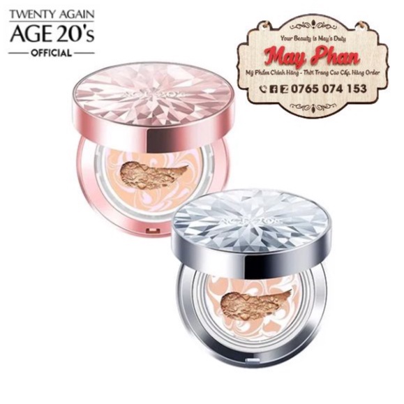 Phấn Nền Lạnh Kim Cương AGE 20's Essence Cover Pact SPF 50+/PA +++ 12.5g