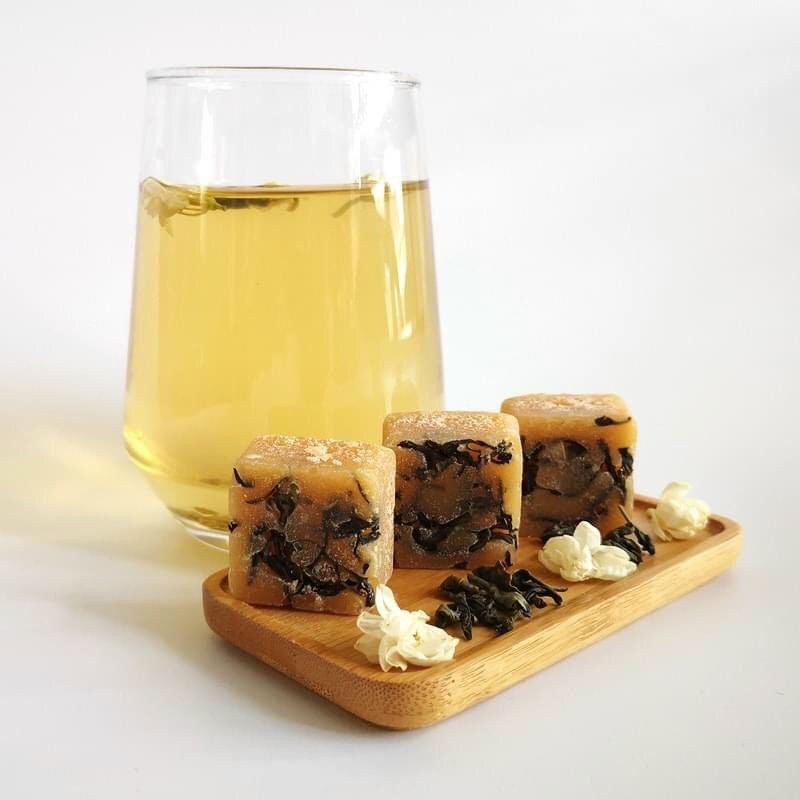 500gr trà hoa thảo mộc đường phèn mật ong mix 4 vị: cúc vàng, bạch cúc kỷ tử,hoa hồng và trà xanh hoa nhài