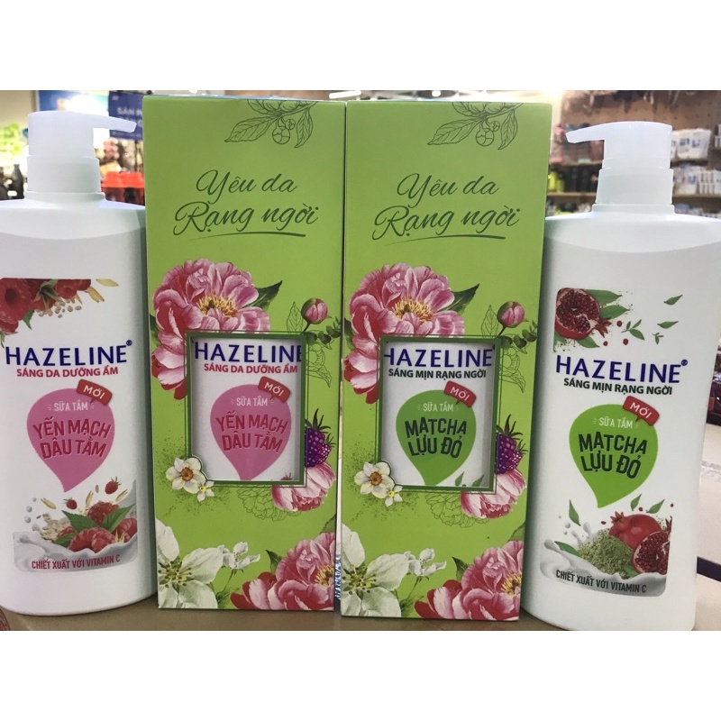 Hộp Quà Sữa Tắm Hazeline Matcha Lựu Đỏ/ dâu tằm chai 900g