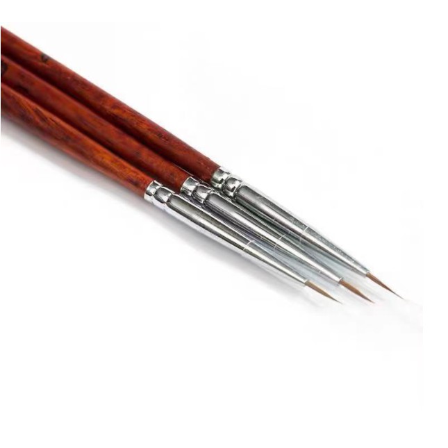 Bộ cọ nét làm nail cán gỗ 3 cây