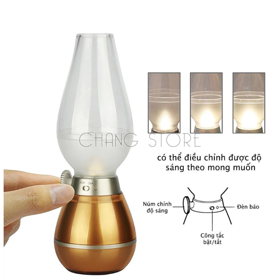 Đèn Dầu Cảm Ứng, Đèn Thờ Cảm Ứng Điện Tử LED Thổi Bật Tắt Thông Minh