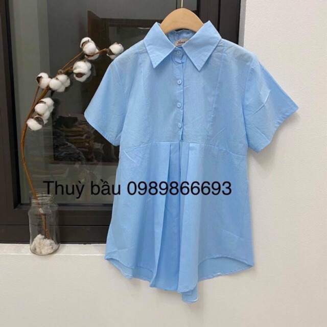 Áo bầu sơ mi cộc