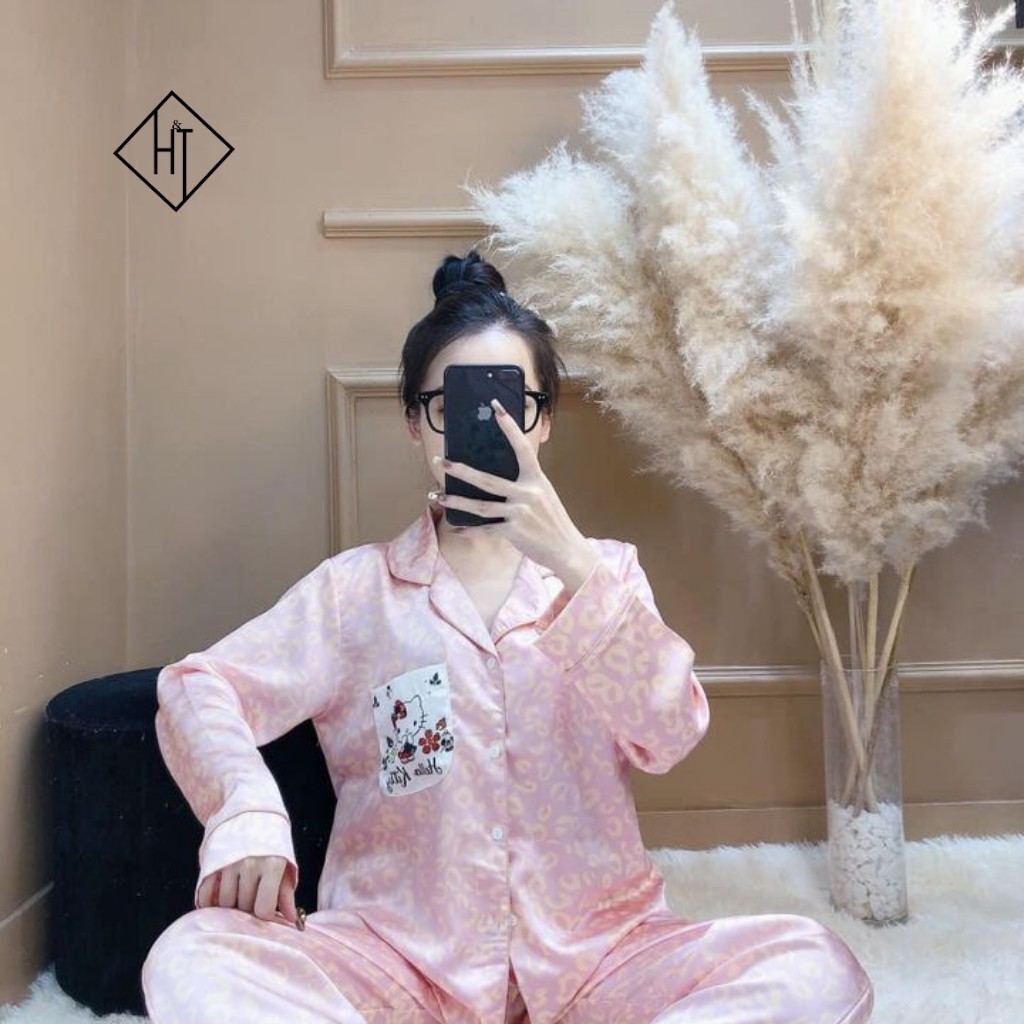 Đồ bộ pijama - Bộ mặc nhà lụa satin dài tay cao cấp mềm mịn, mát mẻ | BigBuy360 - bigbuy360.vn