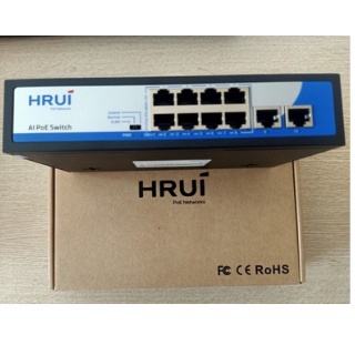 Bộ chia mạng  Poe Hrui/HDV/ONV HR900-AF-82N 8port POE + 2 Uplink