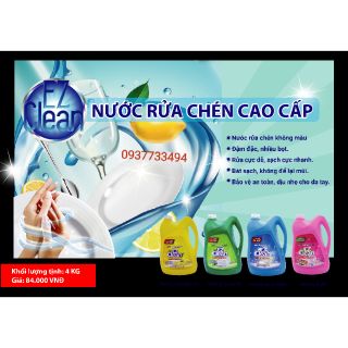 Nước rửa chén EZ 4kg( có 4 mùi chanh, trà xanh, bưởi, muối biển)