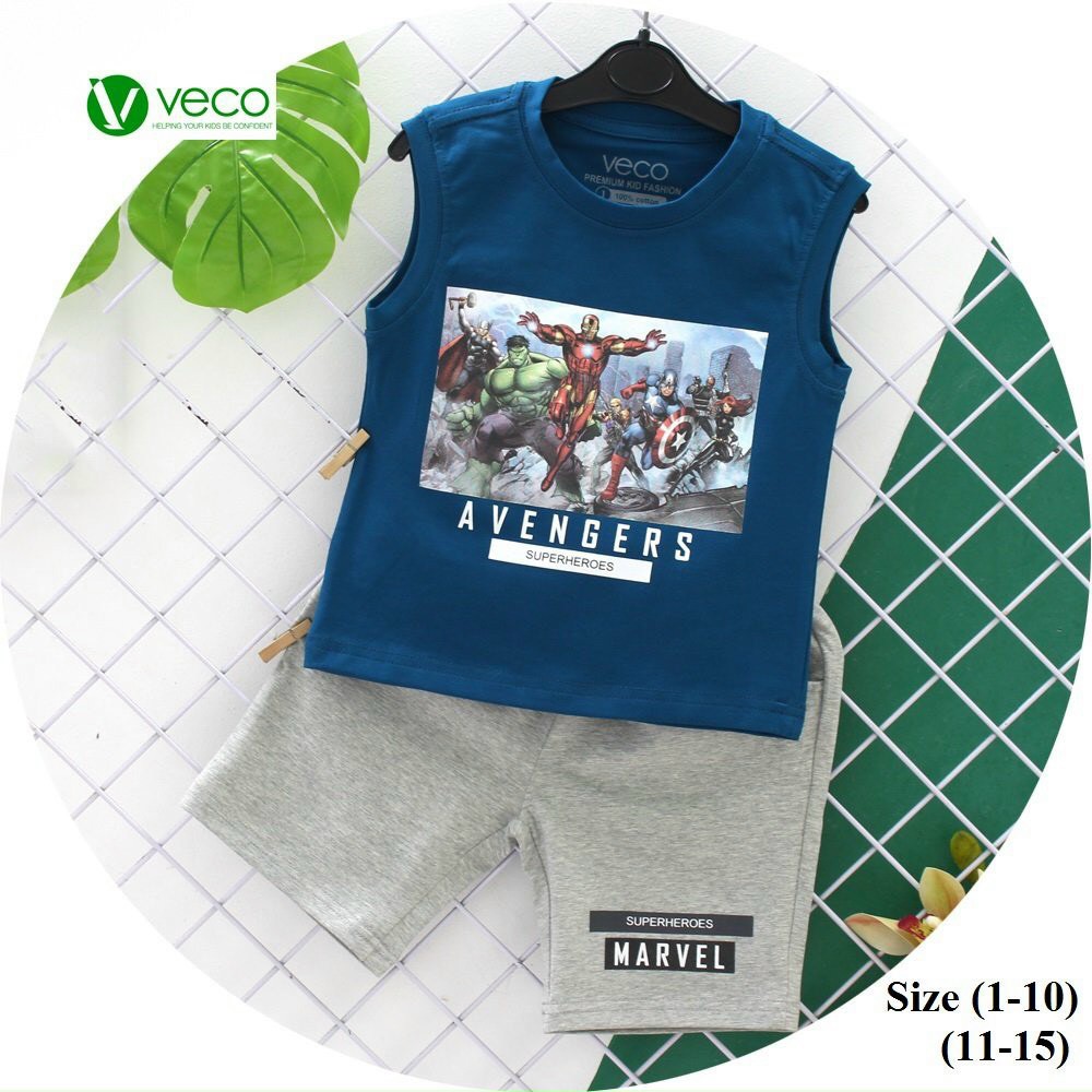 VECO Bộ bé trai siêu nhân Siêu anh hùng VECO 10-30kg