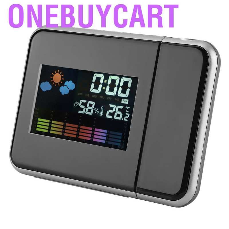 Onebuycart Projection Calendar Digital Weather LED Snooze Alarm Clock Backlight Display