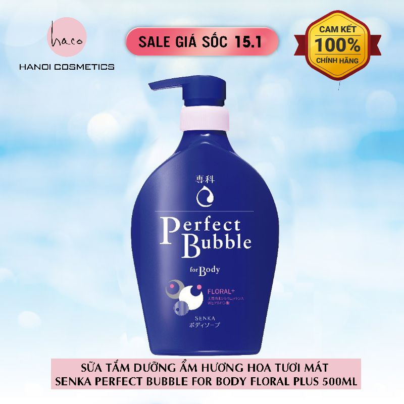 Sữa tắm dưỡng ẩm Senka Perfect Bubble hương Linh Lan và Hoa Nhài 500ml