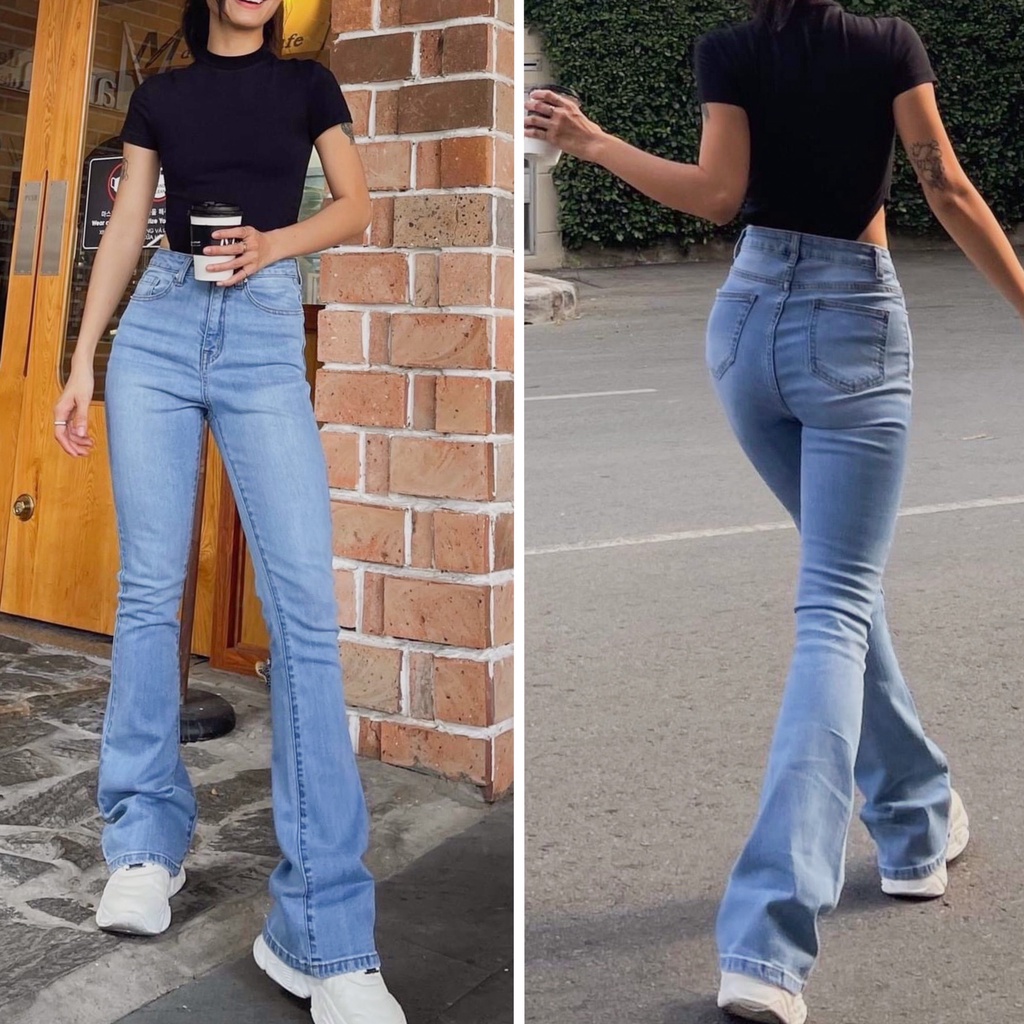 Quần Jean Ống Loe SOfM WEAR Cạp Cao Dài 106-108cm (LD01)