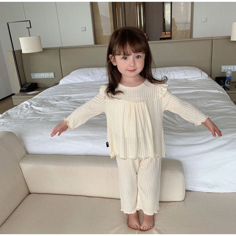 Đồ bộ quần áo dài tay cho bé gái chất len đũa AM771 TTR81