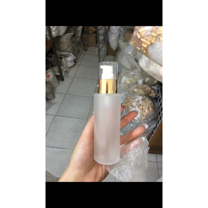 Chai thuỷ tinh mờ 100ml vòi ấn