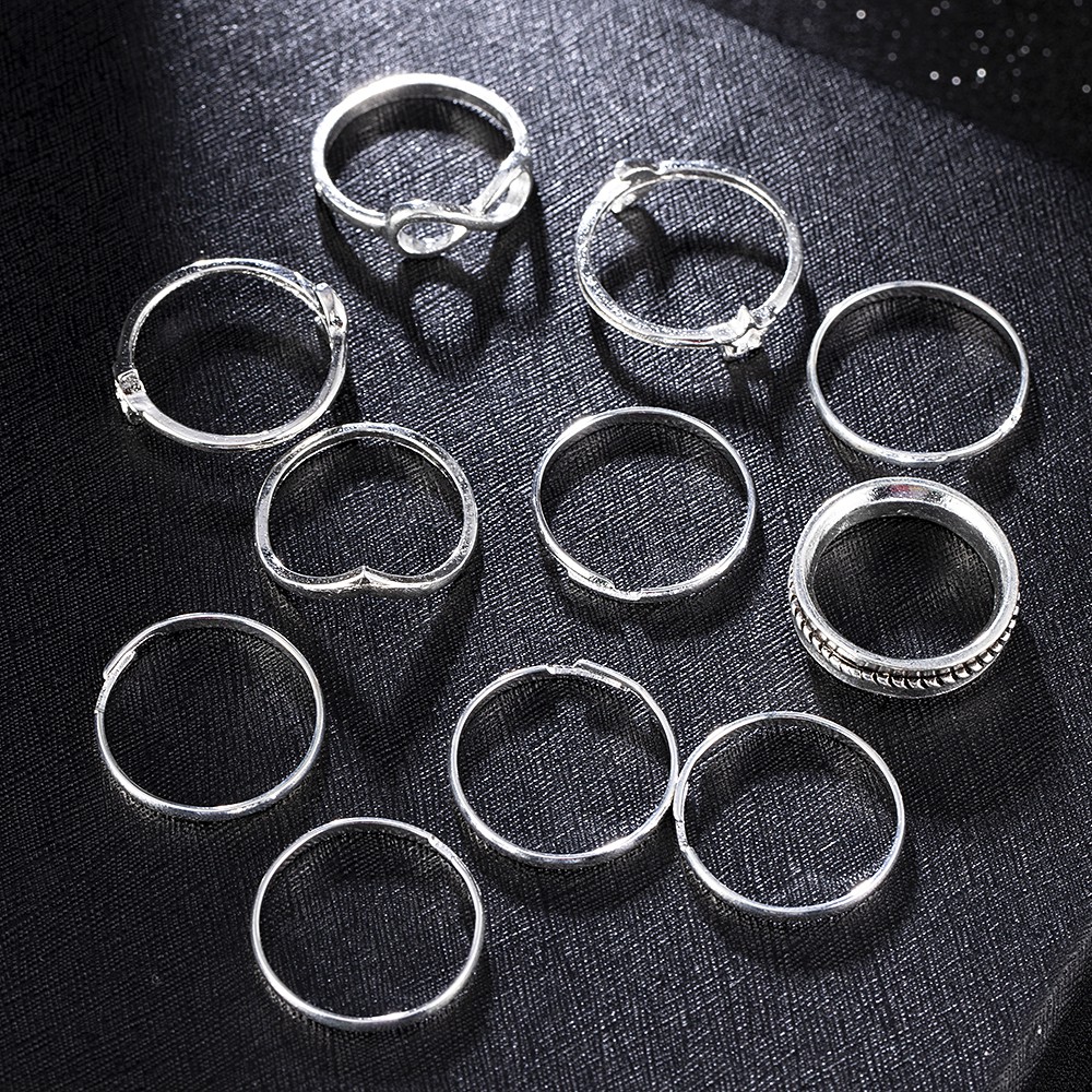 Set 12 Nhẫn Đeo Khớp Ngón Tay Phong Cách Retro Cho Nữ