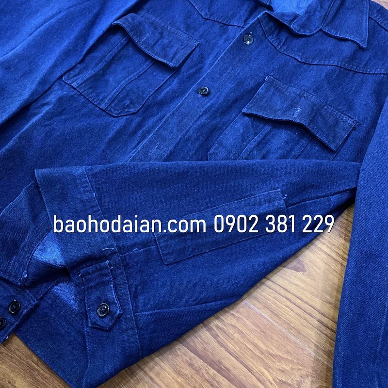 Áo jean điện lực kèm logo tay EVNHCMC (loại thường)