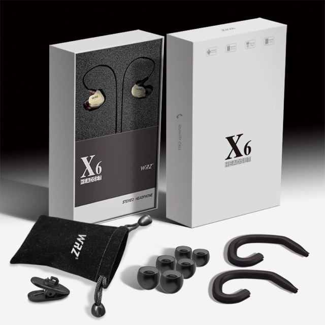 Tai nghe móc tai In-Ear HIFI Zircon Thể Thao siêu Bass chống ồn Zircon X6 phiên bản cao cấp có micro đàm thoại -dc2599