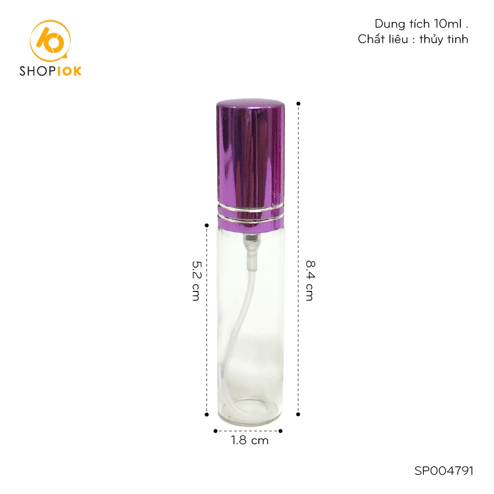 Lọ chiết nước hoa, Bình xịt chiết nước hoa thủy tinh 10ml - SP004291 | Thế Giới Skin Care