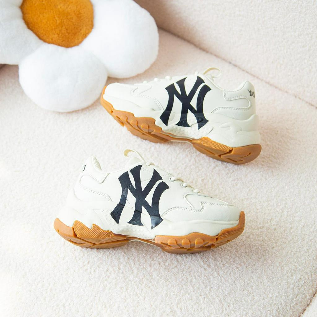 Giày MLB bigball chunky NY  đế gum chính hãng , giày thể thao độn đế new york yankees đế nâu
