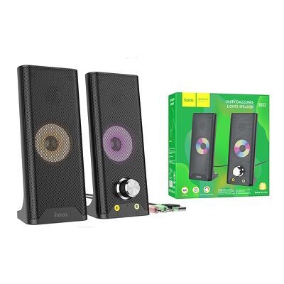Bộ Loa Hoco DS32 Đèn Led Nhiều Màu Kết Nối Máy Tính/ Laptop/ PC Qua AUX 3.5mm Và USB. Thiết Kế Sang Trọng, Đẹp.