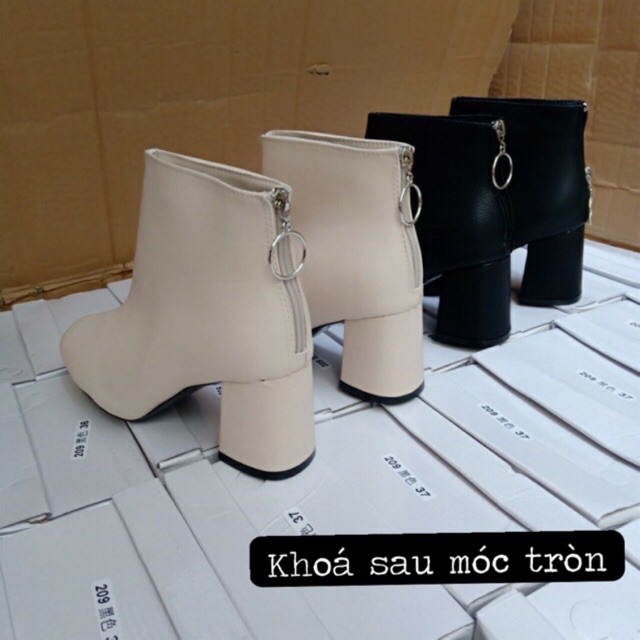 Bốt da cổ vừa