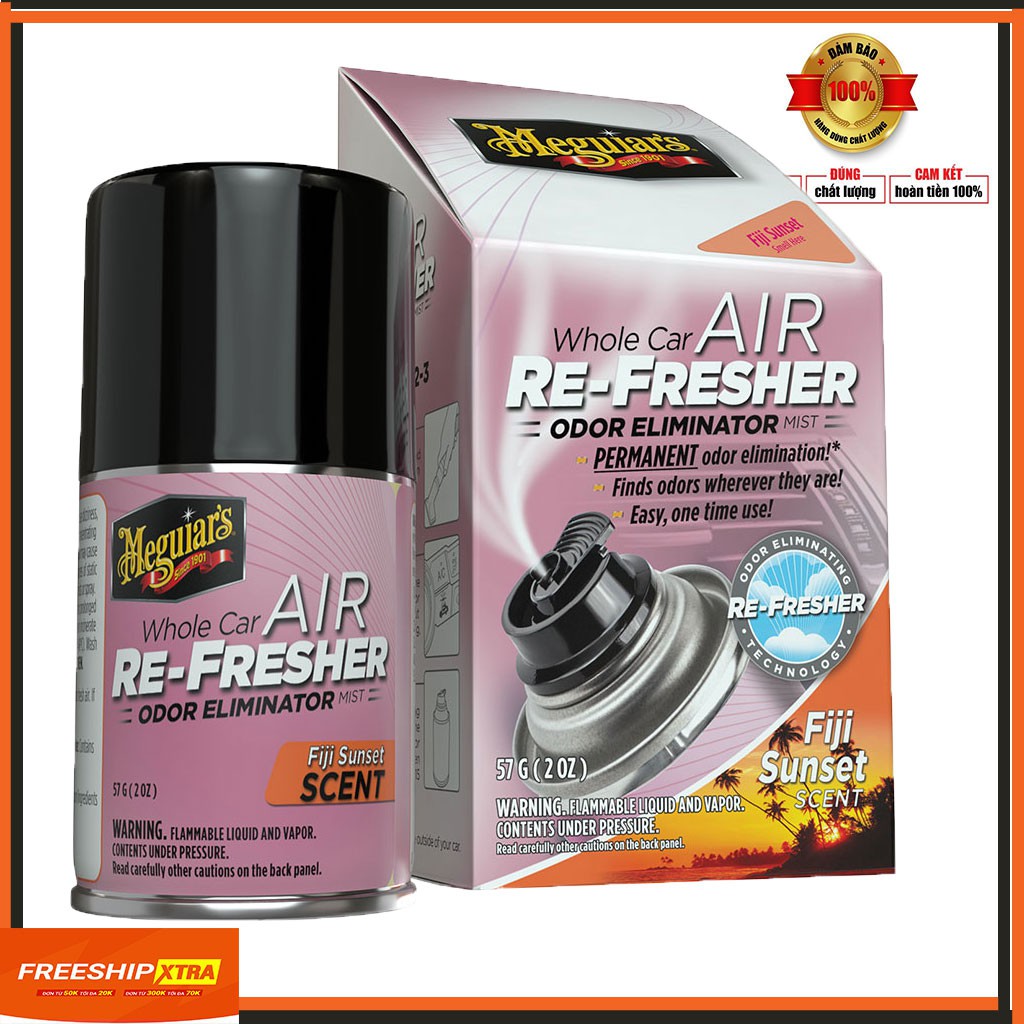 Meguiar's Xịt khử mùi ô tô, diệt khuẩn nội thất xe hơi Hương Fiji nhiệt đới - Air Re-fresher - G201502